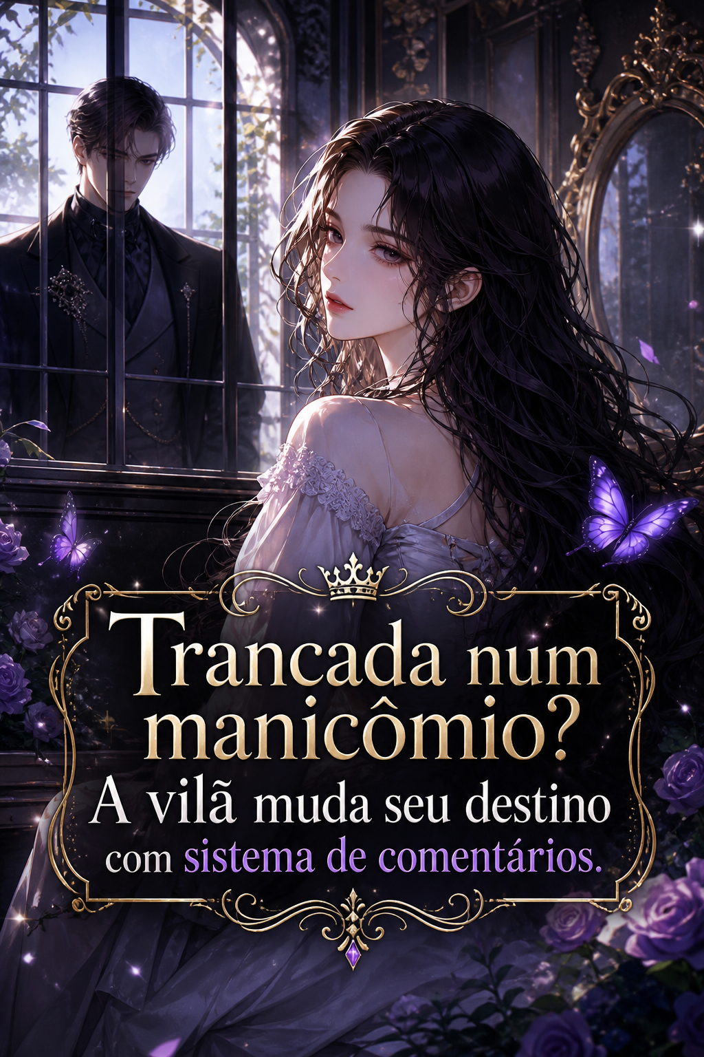 Trancada num manicômio? A vilã muda seu destino com sistema de comentários.