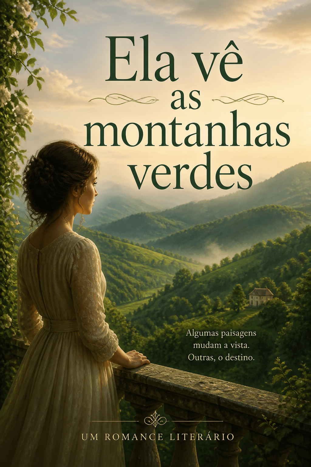 Ela vê as montanhas verdes